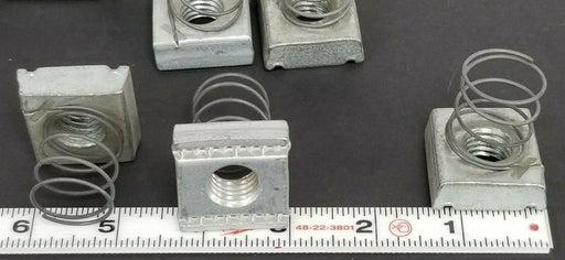 LOT OF 16 NEW GENERIC 2175713 SPRING NUTS, 32 X 33 X 10MM BASE, 2.5-3CM SPRING