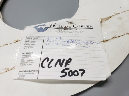 GENERIC CLNR 5007 RINGS, RUBBER DIE F 323-10 WHITE BELT 17" OD W/ ELEVATOR BOLTS