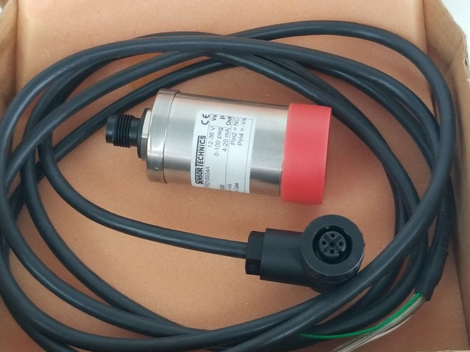 NIB SENSOR TECHNICS PTE2100G4A PRESSURE SENSOR 12-30V, 0-100 PSIG, 4-20mA