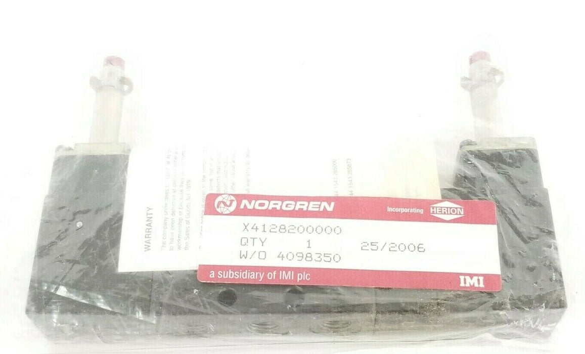 NEW NORGREN X4128200000 DOUBLE SOLENOID VALVE 3-10 BAR, W/O 4098350