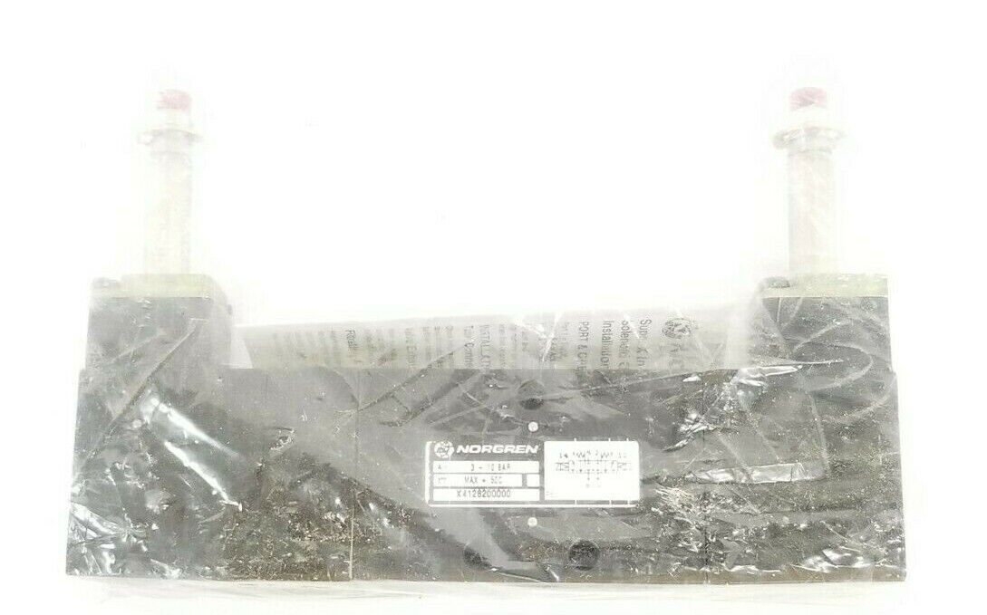 NEW NORGREN X4128200000 DOUBLE SOLENOID VALVE 3-10 BAR, W/O 4098350