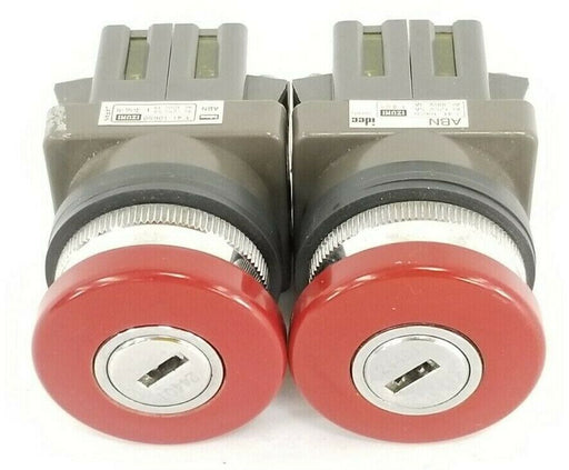 LOT OF 2 IDEC ABN SELECTOR SWITCHES 41-10650 RED W/OUT KEYS