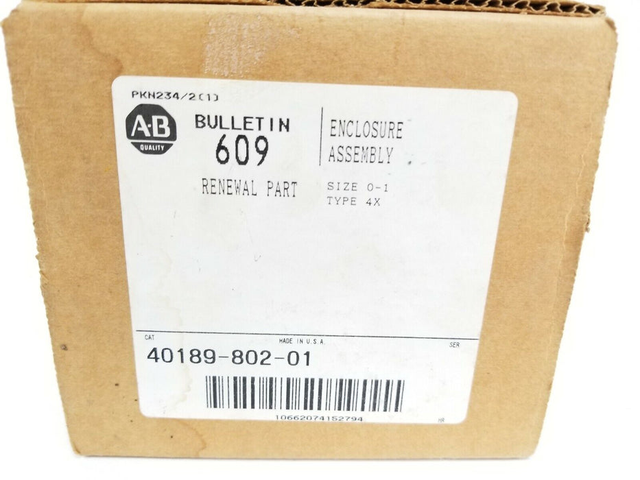 NIB ALLEN BRADLEY 40189-802-01 ENCLOSURE ASSEMBLY 4018980201, SIZE 0-1, TYPE 4K