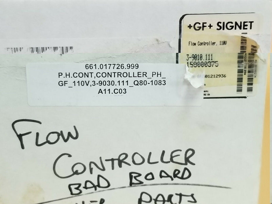 NIB GF SIGNET 3-9010.111 FLOW CONTROLLER HOUSING W/ 3-9000.430 BACKPLANE BOARD