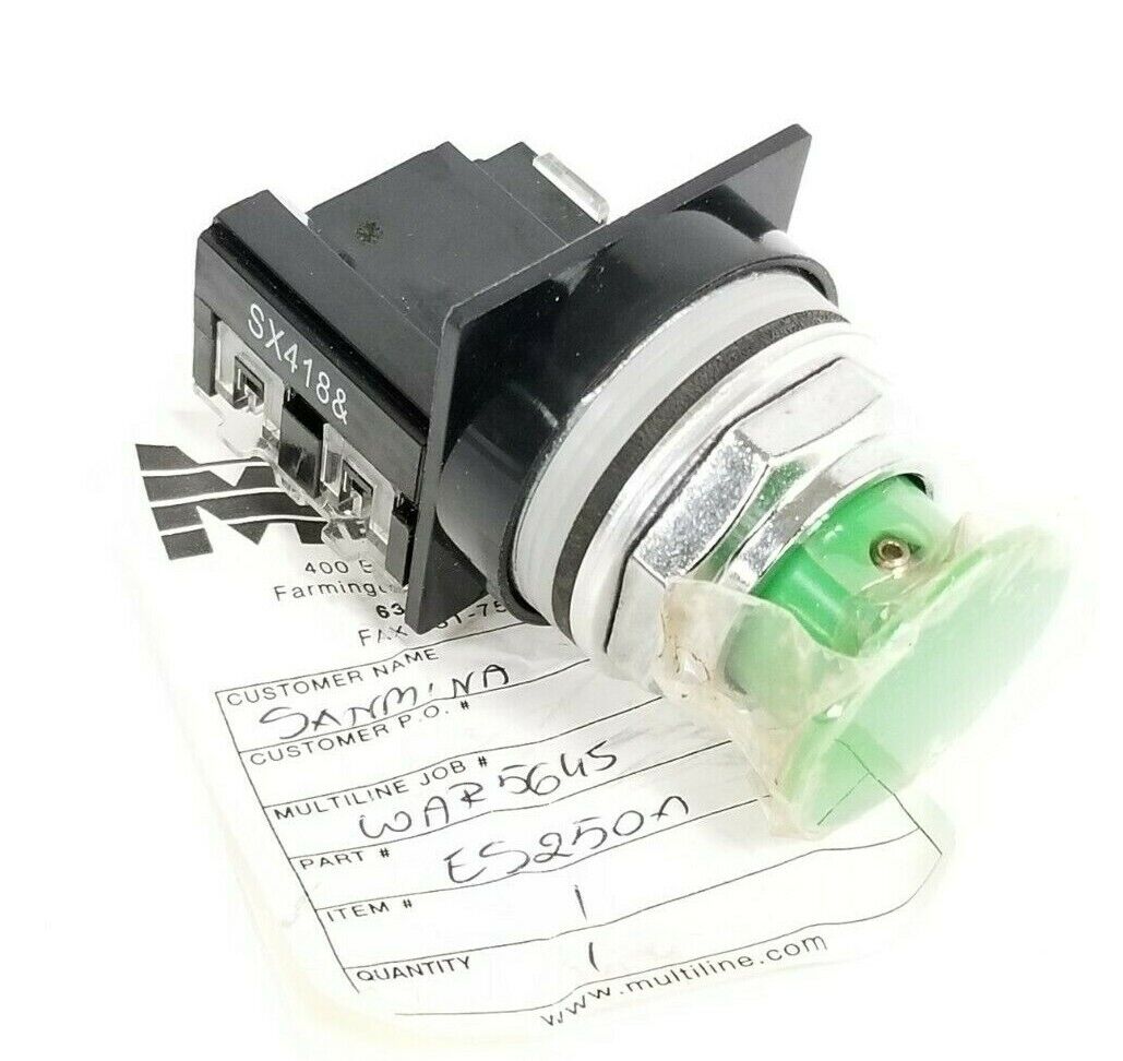 NEW MULTILINE / GE ES250A PUSHBUTTON ASSEMBLY CR104P SX418 GREEN WAR5645