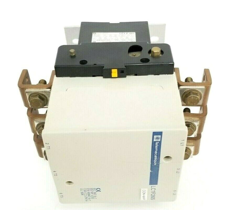 TELEMECANIQUE LC1-F265 CONTACTOR 265A 3P W/ LX1-FH-1272 COIL 120/127VAC LA1DN11