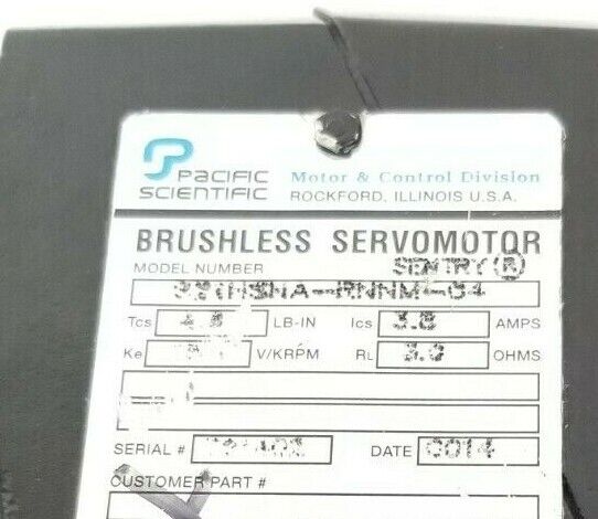 PACIFIC SCIENTIFIC S21HSNA-RNNM-04 SERVO MOTOR SENTRY 3.8A 3.0 OHMS 15V/KRPM