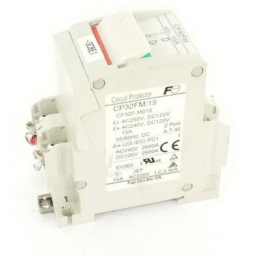 FUJI ELECTRIC CP32FM/15 CIRCUIT BREAKER 15AMP 2POLE 250VAC 125VDC