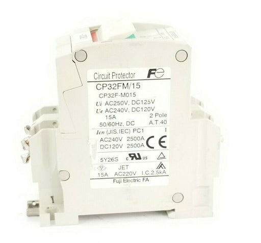 FUJI ELECTRIC CP32FM/15 CIRCUIT BREAKER 15AMP 2POLE 250VAC 125VDC