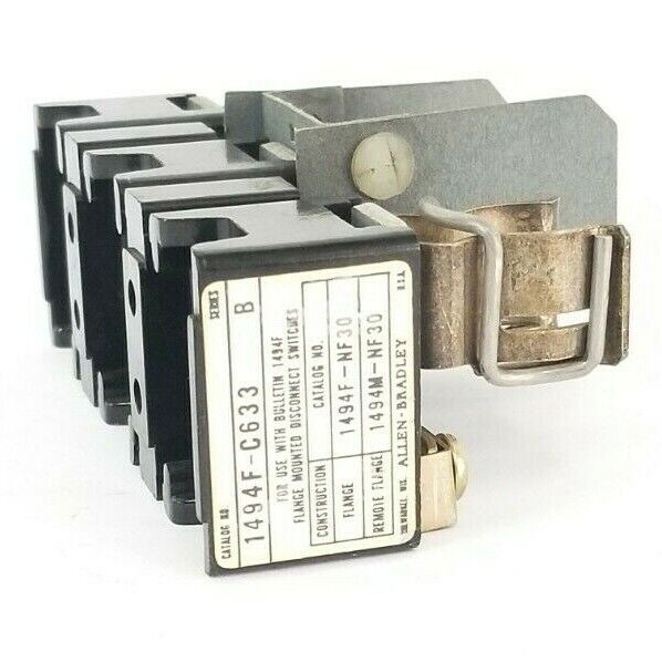 ALLEN BRADLEY 1494F-C633 FUSE BLOCK SER. B P/N: 40023-414-01, 30A, 600V