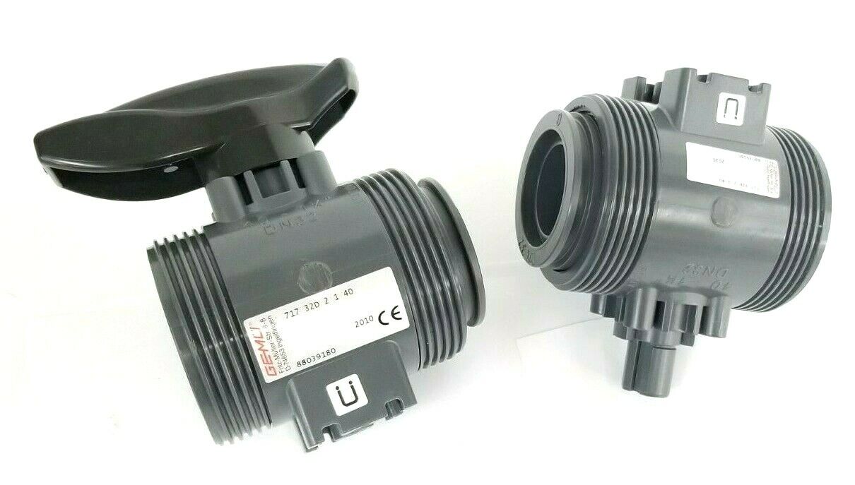 LOT OF 2 NEW GEMU 4500252127 VKD BALL VALVES 717-32D-2-1-40 DN32 (INCOMPLETE)