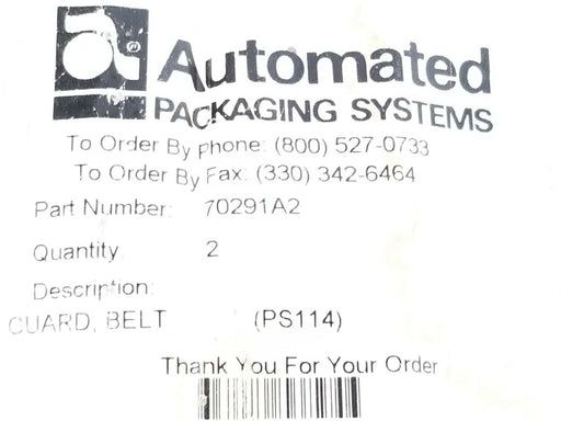 NEW AUTOMATED PACKAGING 70291A2 GUARD BELT (PS114) (QTY:2)