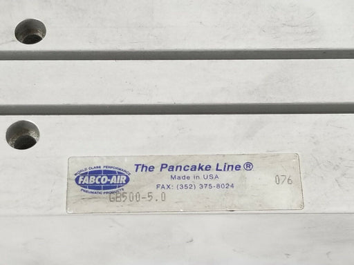 FABCO-AIR GB500-5.0 GB SERIES SLIDE CYLINDER THE PANCAKE LINE GB50050