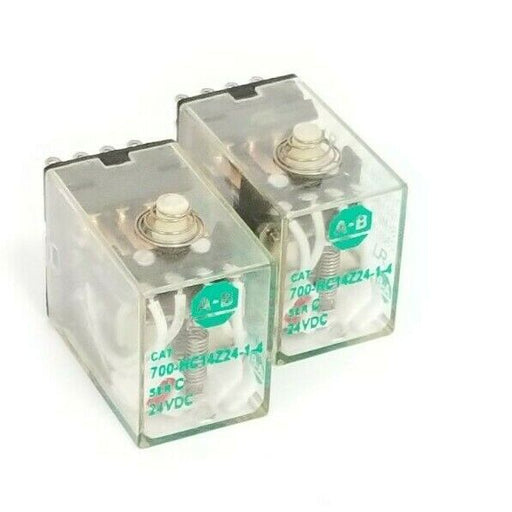 LOT OF 2 ALLEN BRADLEY 700-HC14Z24-1-4 RELAYS 700HC14Z2414 SER. C, 24VDC