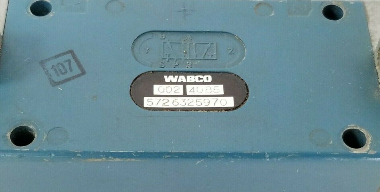 WABCO 5726325970 VALVE 002 4085 W/ COILS 110V 50/60HZ 10 BAR MAX