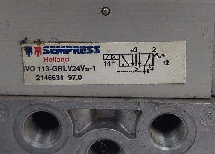 SEMPRESS IVG 113-GRLV24V PNEUMATIC PILOT VALVE 24V, 2146631 IVG113GRLV