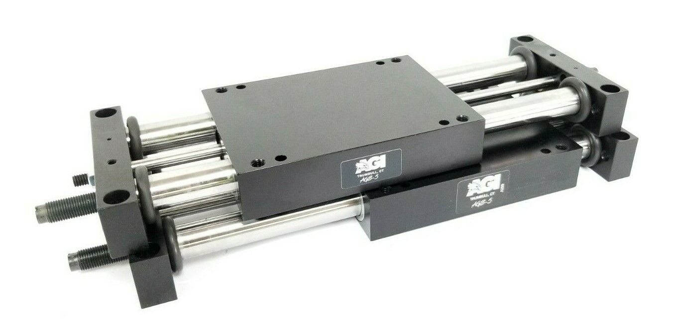 LOT OF 2 NEW AGI MFG. AGS-5 LINEAR SLIDE AIR CYLINDERS AGS5