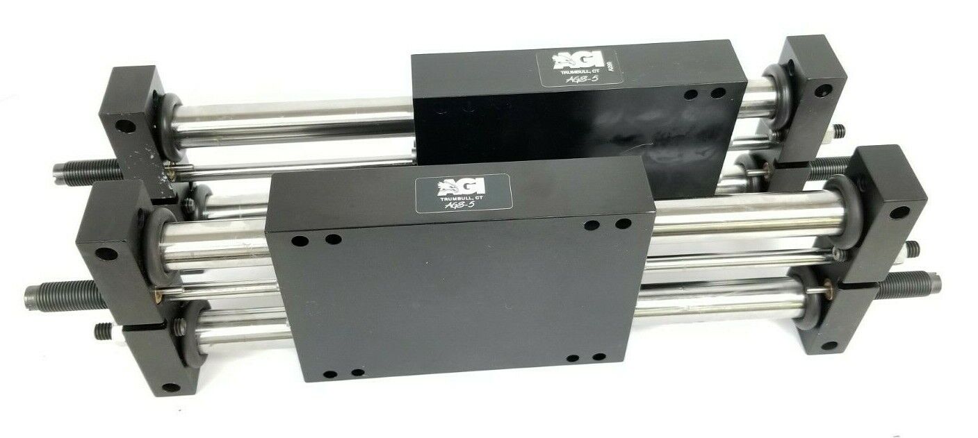 LOT OF 2 NEW AGI MFG. AGS-5 LINEAR SLIDE AIR CYLINDERS AGS5