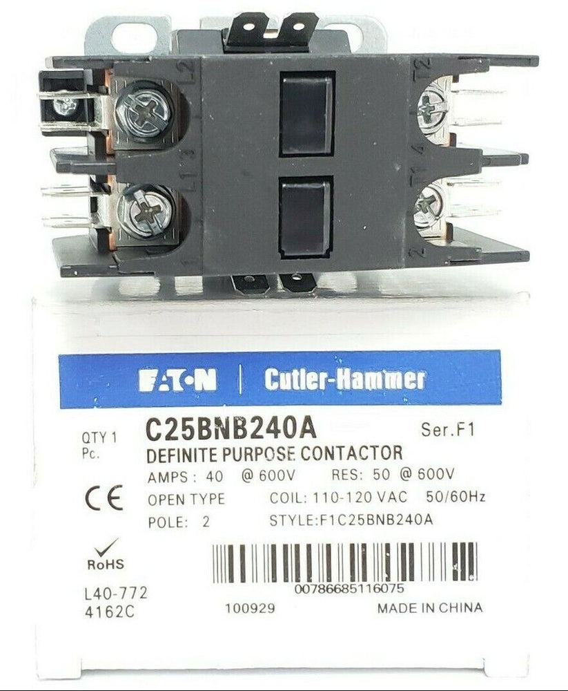 NIB EATON / CUTLER HAMMER C25BNB240A DEFINITE PURPOSE CONTACTOR SER. F1