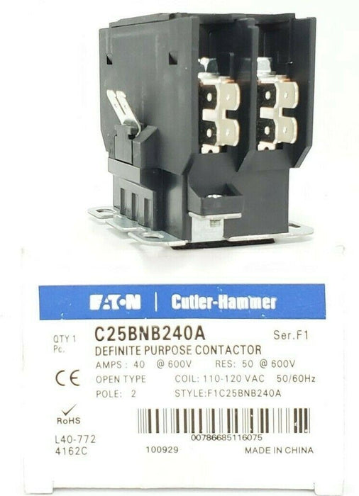 NIB EATON / CUTLER HAMMER C25BNB240A DEFINITE PURPOSE CONTACTOR SER. F1