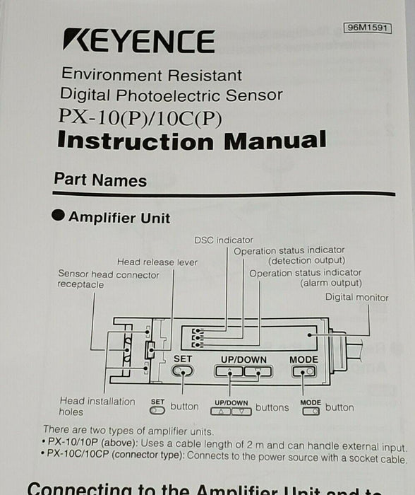 NIB KEYENCE PX-10 PHOTOELECTRIC AMPLIFIER 12-24VDC PX10