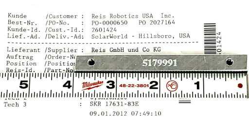 NEW REIS GmbH 5179991 RUBBER JAW 8.5X10X100, GU2G, SKR 17631-83E