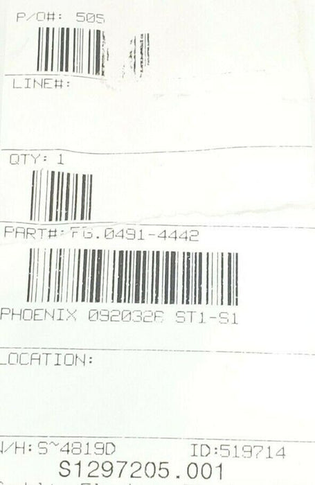 NEW PHOENIX CONTACT FG.0491-4442 FEED-THROUGH TERMINAL BLOCK 0920326, ST1-S1