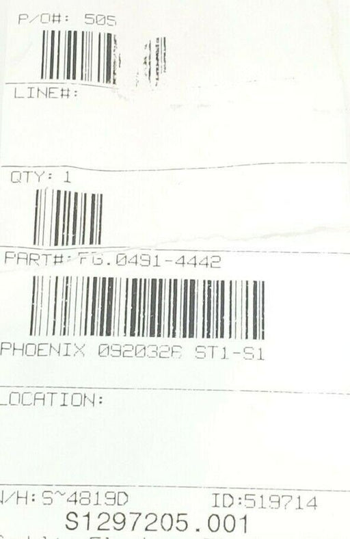 NEW PHOENIX CONTACT FG.0491-4442 FEED-THROUGH TERMINAL BLOCK 0920326, ST1-S1