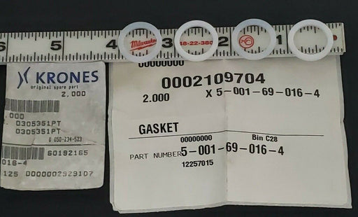 LOT OF 4 NEW KRONES 5-001-69-016-4 GASKETS 5001690164, 0002109704