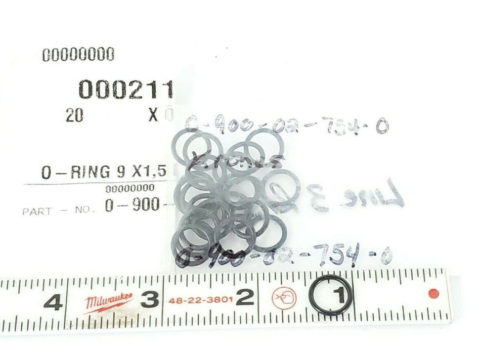 LOT OF 22 NEW KRONES 0-900-02-754-0 O-RINGS 9X1.5 EPMD-P, 0900027540