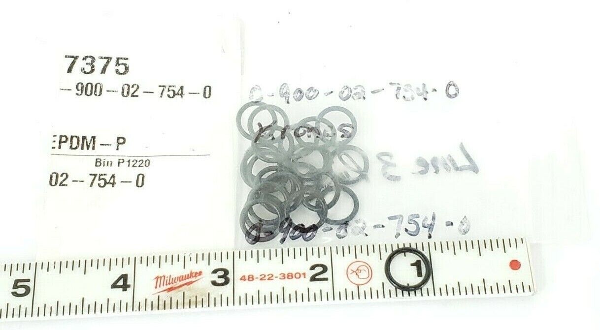 LOT OF 22 NEW KRONES 0-900-02-754-0 O-RINGS 9X1.5 EPMD-P, 0900027540