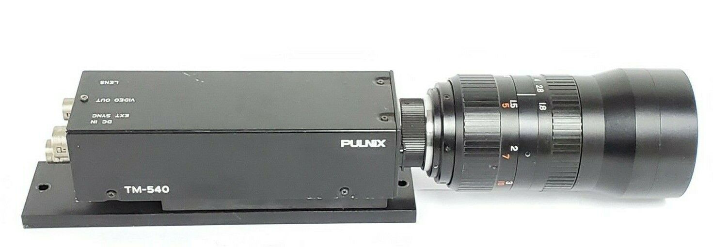 PULNIX TM-540 CCD VIDEO CAMERA W/ FUJI 601579 LENS 1:1.8/75