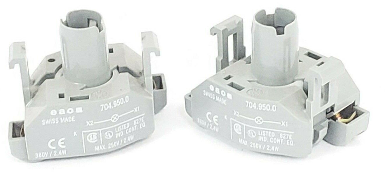 LOT OF 2 EAO 704.950.0 LAMP SOCKETS 380V/2.4W