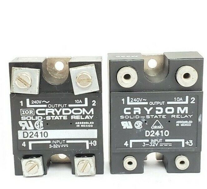 LOT OF 2 CRYDOM D2410 SOLID STATE RELAYS 240V 10A