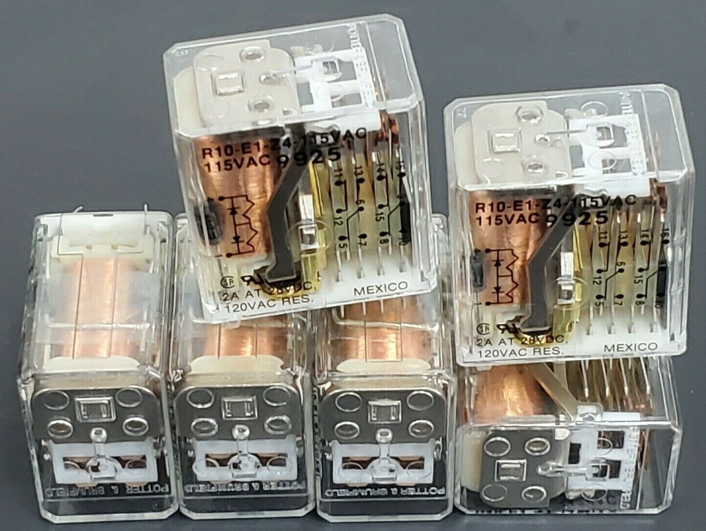 LOT OF 6 POTTER & BRUMFIELD R10-E1-Z4-115VAC RELAYS R10-E1-Z4 115VAC