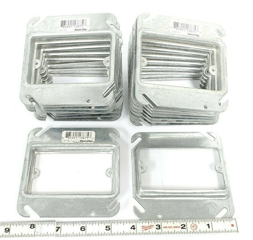 LOT OF 18 NEW STEEL CITY 52-C-13 4" SQUARE 1/2" RAISED COVERS 52C13