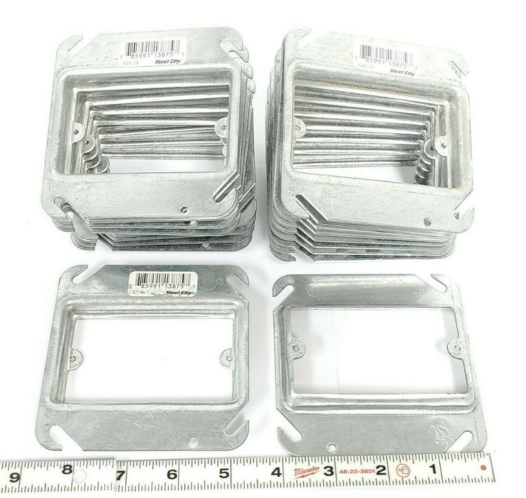 LOT OF 18 NEW STEEL CITY 52-C-13 4" SQUARE 1/2" RAISED COVERS 52C13