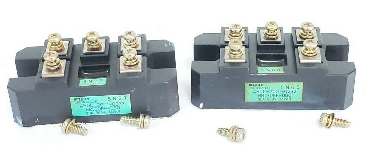 LOT OF 2 FANUC / FUJI ELECTRIC A50L-2001-0232 POWER TRANSISTORS 6RI30FE-080 30A