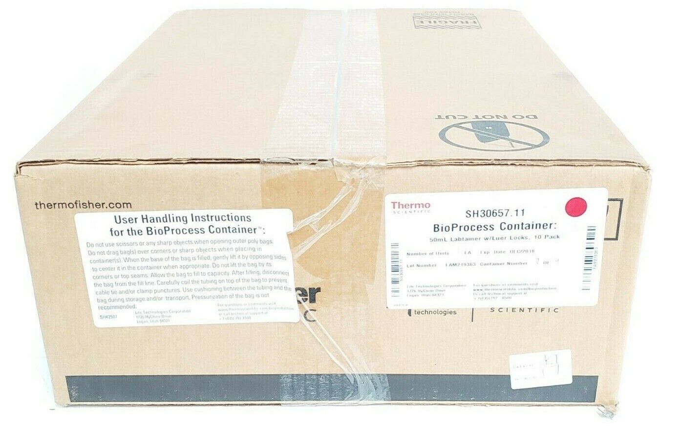 BOX OF 10 NEW THERMO SCIENTIFIC SH30657.11 LABTAINERS W/ LUER LOCKS 50mL