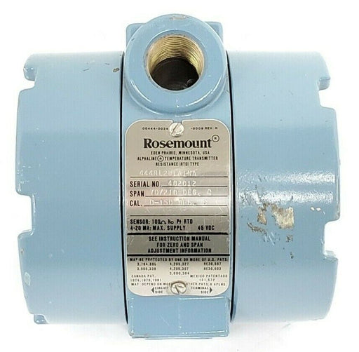 ROSEMOUNT 444RL2U1A1NA TEMP TRANSMITTER 4-20 MA, 45 VDC