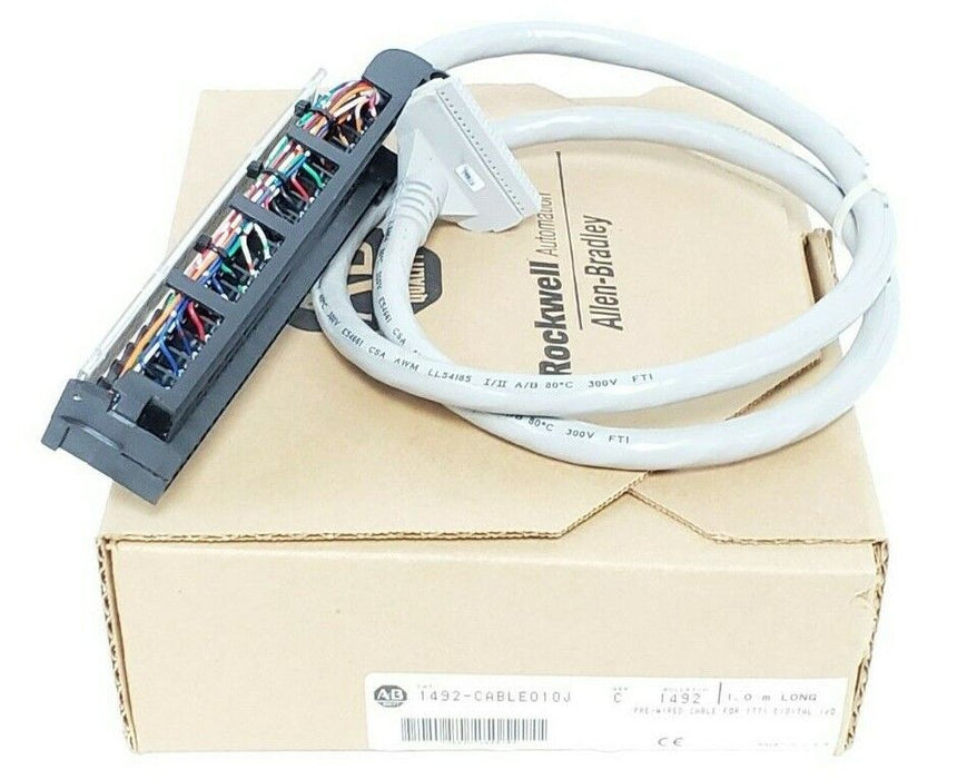 NIB ALLEN BRADLEY 1492-CABLE010J SER. C PRE-WIRED CABLE FOR 1771 DIGITAL I/O 1M