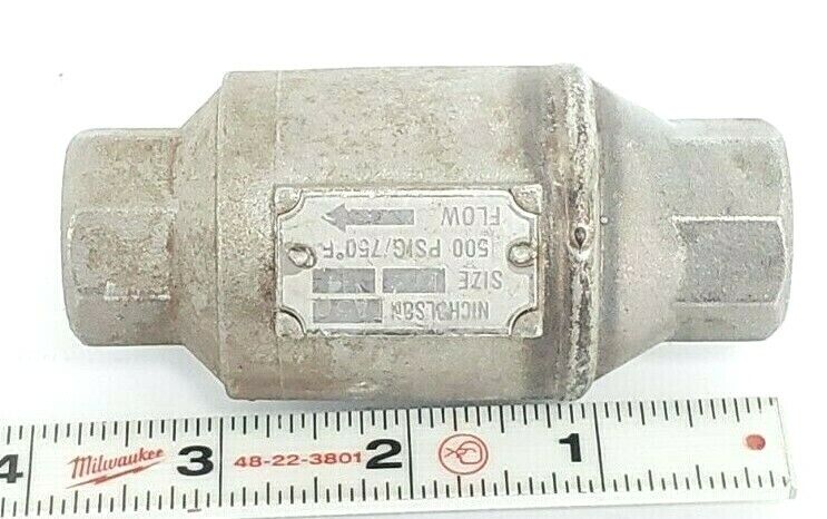 NICHOLSON TA503 THERMO DYNAMIC STEAM TRAP SIZE: 1/2'' 500 PSIG/750 DEG. F