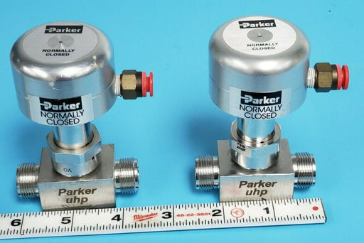 LOT OF 2 PARKER UHP 8A-P8K-11AC-SSV HIGH PURITY VALVES SE11220 8AP8K11ACSSV