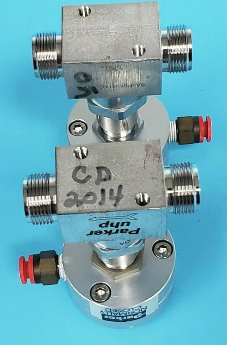 LOT OF 2 PARKER UHP 8A-P8K-11AC-SSV HIGH PURITY VALVES SE11220 8AP8K11ACSSV