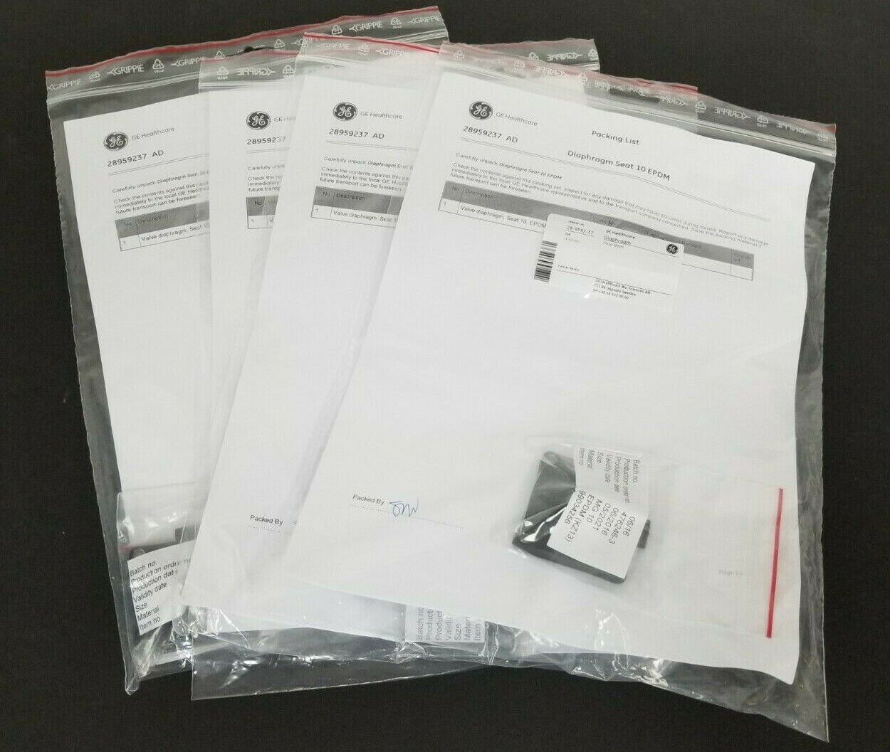 LOT OF 4 NEW GE HEALTHCARE 28-9592-37 VALVE DIAPHRAGMS DN10 EPDM 28959237 AD