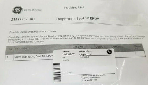 LOT OF 4 NEW GE HEALTHCARE 28-9592-37 VALVE DIAPHRAGMS DN10 EPDM 28959237 AD