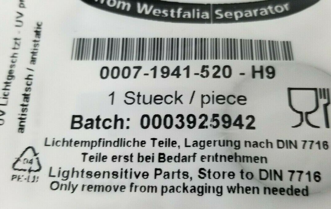 LOT OF 10 NEW GEA WESTFALIA SEPARATOR 0007-1941-520-H9 O-RINGS 00071941520H9
