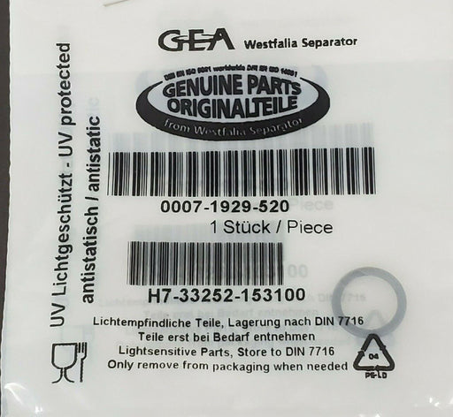 LOT OF 3 NEW GEA WESTFALIA 0007-1929-520 O-RINGS 00071929520