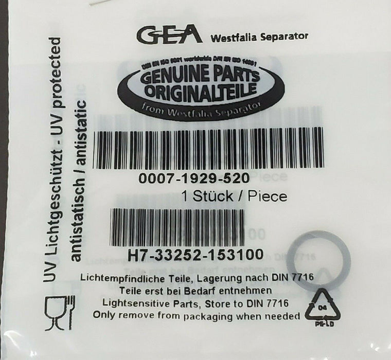 LOT OF 3 NEW GEA WESTFALIA 0007-1929-520 O-RINGS 00071929520
