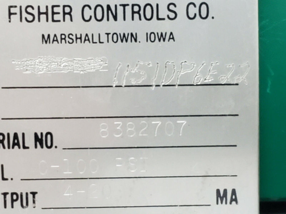 FISHER CONTROLS 1151-DP6E22 PRESSURE TRANSMITTER 0-100PSI 1151DP6E22